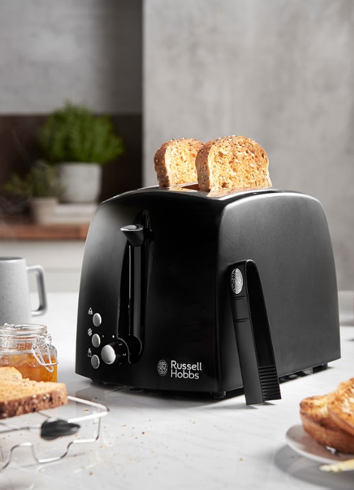 Russell Hobbs Textures Plus+ broodrooster 2-slots - voorkant 3 zwart