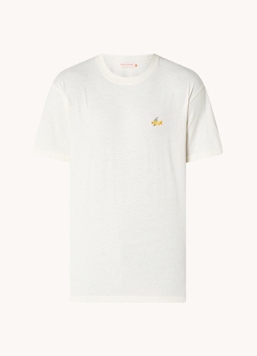 RVLT Revolution T-shirt met logoborduring - voorkant 3 wit