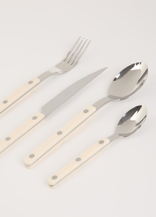 Sabre Bistrot bestekset 4- delig - voorkant 2 gebroken wit