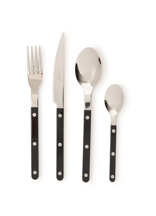 Sabre Bistrot bestekset 4- delig - voorkant zwart