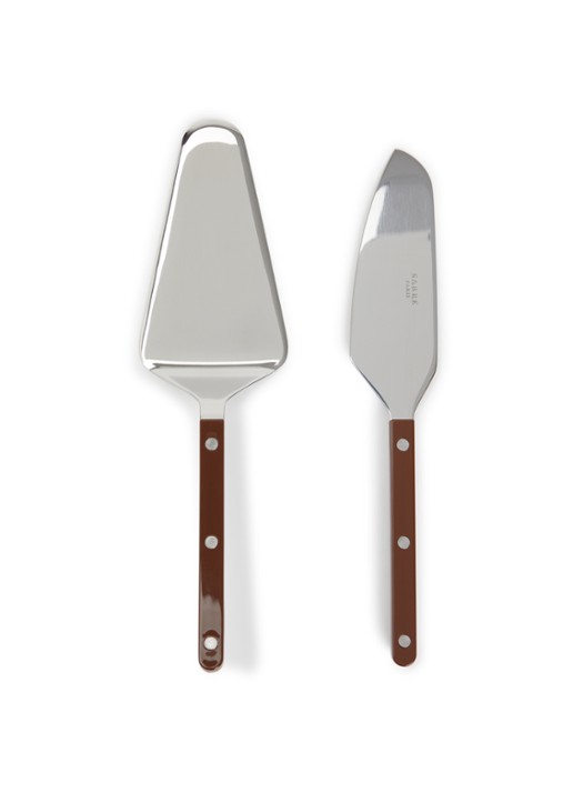 Sabre Bistrot taartbestek 2-delig - voorkant bruin