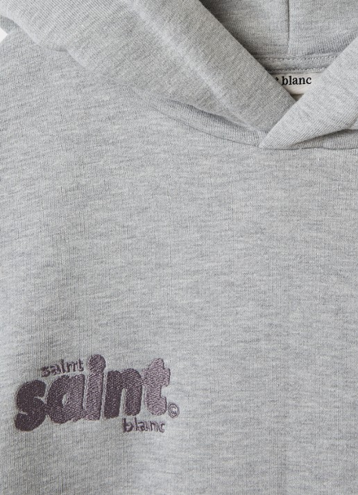 Saint Blanc Full Service hoodie met logoborduring - detail 3 grijsmele