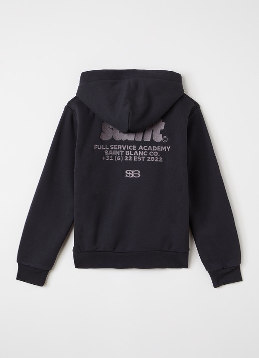 Saint Blanc Full Service hoodie met logoborduring - voorkant 2 antraciet