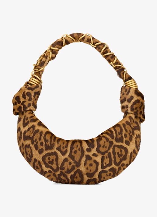 Saint Laurent Amalia Mini schoudertas van kalfsleer met ponyhair