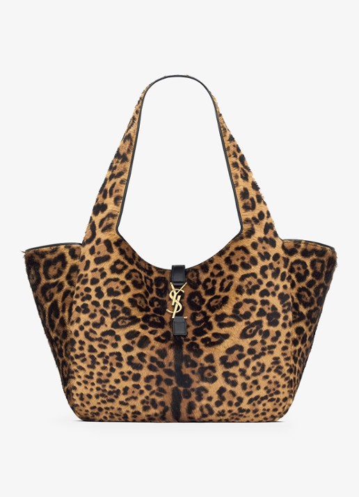 Saint Laurent Bea shopper van kalfsleer met ponyhair