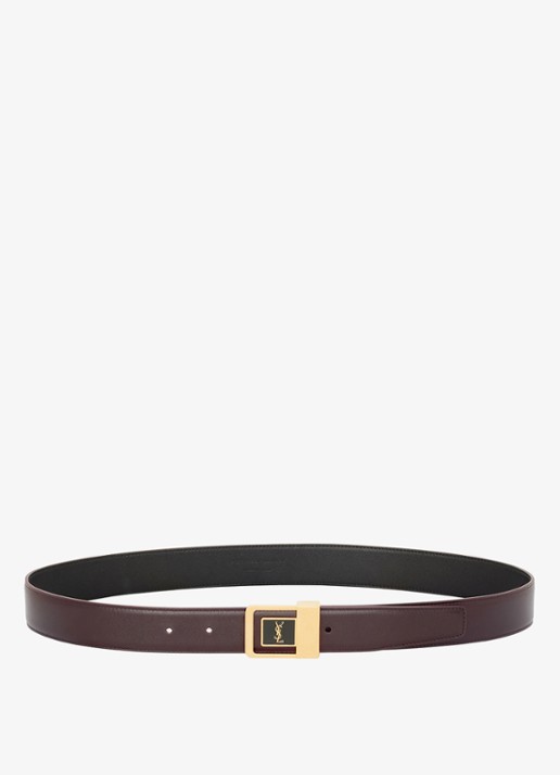 Saint Laurent Boucle La 66 riem van kalfsleer - detail 2 bruin