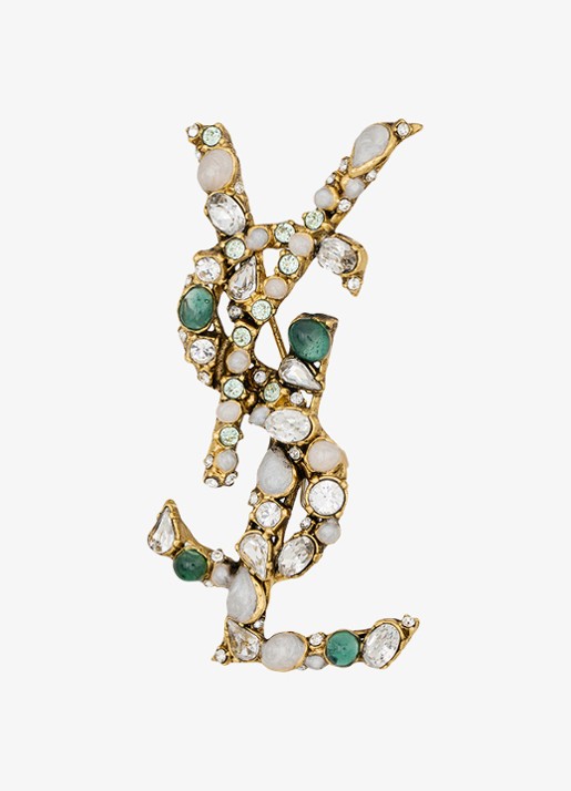 Saint Laurent Broche met logo