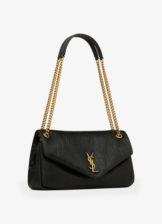 Saint Laurent Calypso Medium schoudertas van lamsleer - detail 5 zwart