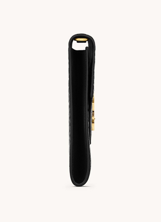 Saint Laurent Cassandre clutch van kalfsleer met crocostructuur - detail 3 zwart