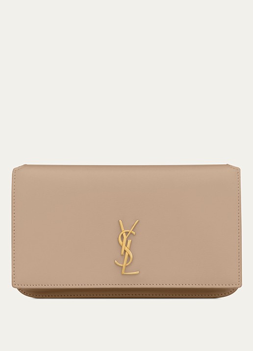 Saint Laurent Cassandre crossbody telefoonhoes van kalfsleer