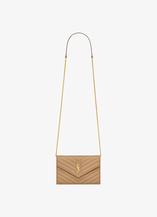 Saint Laurent Cassandre Envelope clutch van lamsleer met afneembare schouderriem