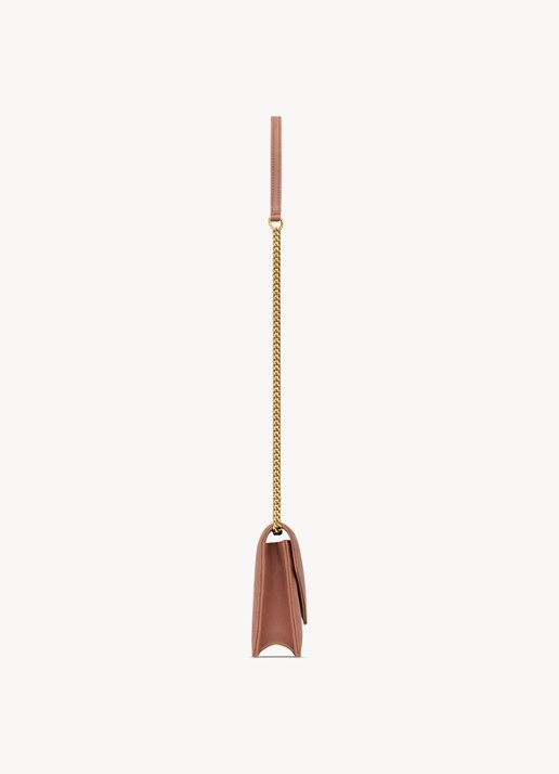 Saint Laurent Cassandre Envelope portemonnee van lamsleer met afneembare schouderriem - detail 4 oudroze