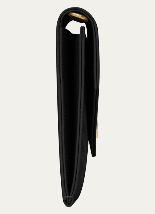 Saint Laurent Cassandre flap clutch van quilted kalfsleer - detail 2 zwart