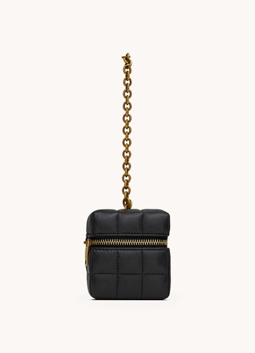 Saint Laurent Cassandre Matelassé Carré handtas van quilted lamsleer - achterkant zwart