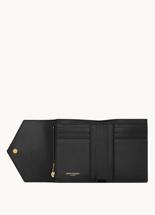 Saint Laurent Cassandre Matelassé portemonnee van kalfsleer - detail 3 zwart