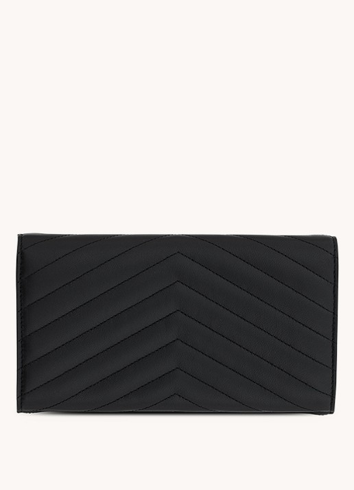 Saint Laurent Cassandre Matelassé portemonnee van lamsleer - voorkant 4 zwart