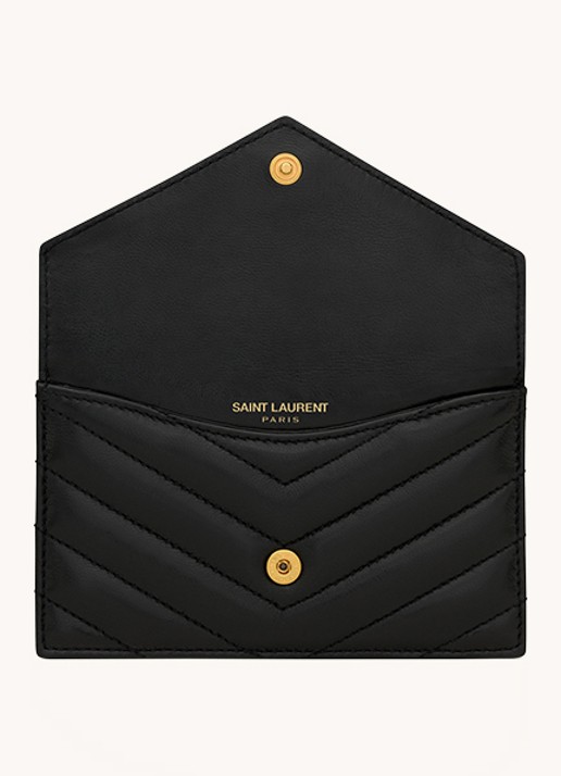 Saint Laurent Cassandre Matelassé portemonnee van quilted kalfsleer - detail 4 zwart