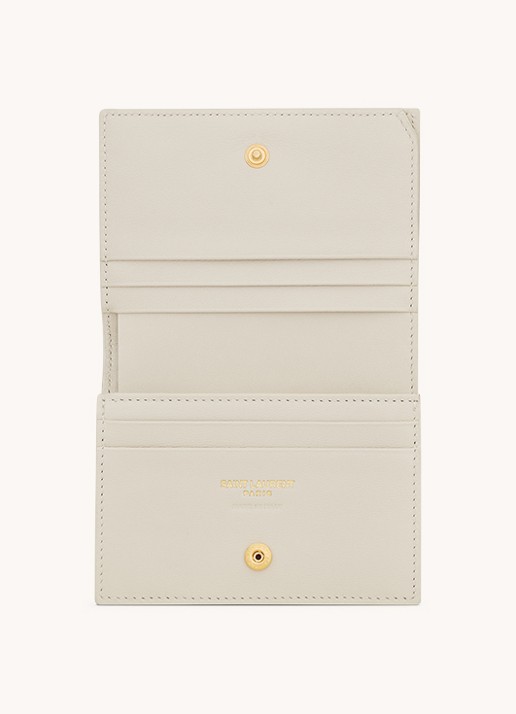 Saint Laurent Cassandre Matelassé portemonnee van quilted kalfsleer - detail 4 creme