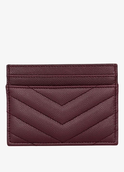 Saint Laurent Cassandre pasjeshouder van kalfsleer - achterkant 2 donkerrood