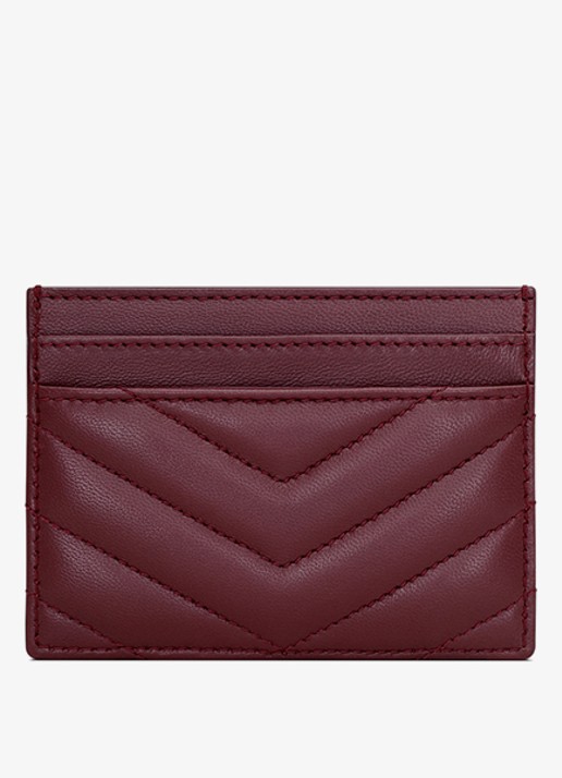 Saint Laurent Cassandre pasjeshouder van lamsleer - achterkant 2 bordeauxrood
