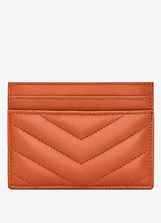 Saint Laurent Cassandre pasjeshouder van lamsleer - achterkant 2 orange