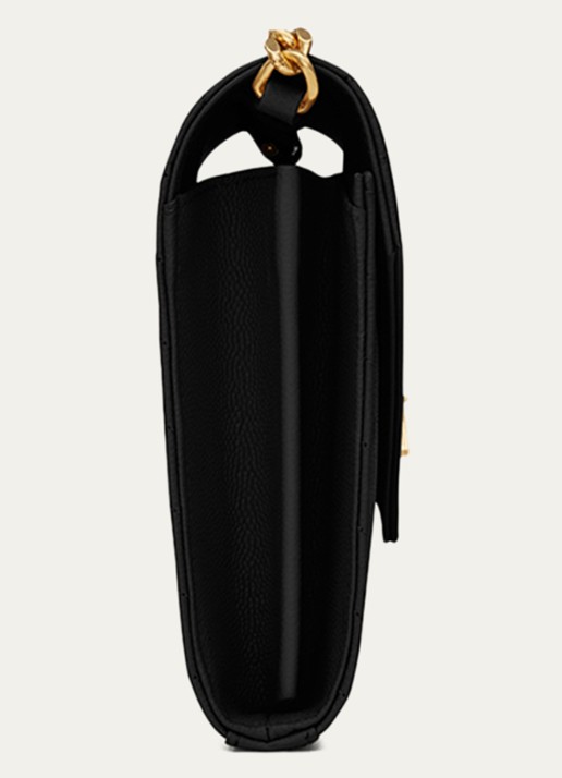 Saint Laurent Cassandre portemonnee van kalfsleer met afneembare schouderriem - detail 4 zwart