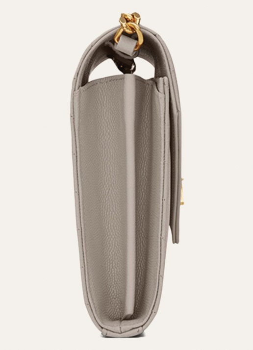 Saint Laurent Cassandre portemonnee van kalfsleer met afneembare schouderriem - detail 3 grijs