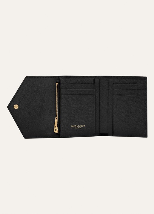Saint Laurent Cassandre Portemonnee van kalfsleer - detail 3 zwart