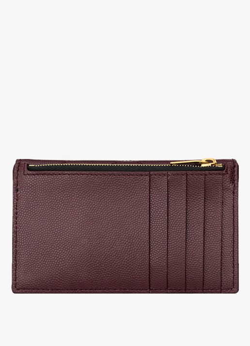 Saint Laurent Cassandre portemonnee van kalfsleer - achterkant 3 donkerrood