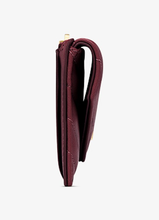 Saint Laurent Cassandre portemonnee van lamsleer - detail 3 bordeauxrood