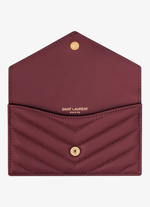 Saint Laurent Cassandre portemonnee van lamsleer - detail 4 bordeauxrood