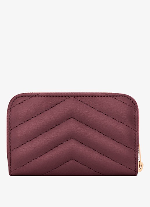 Saint Laurent Cassandre portemonnee van lamsleer - achterkant bordeauxrood