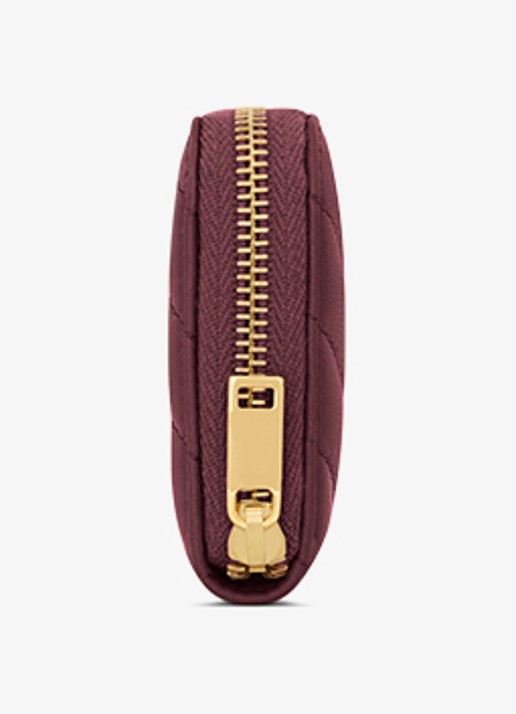 Saint Laurent Cassandre portemonnee van lamsleer - detail 2 bordeauxrood