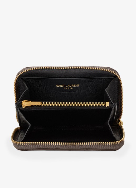 Saint Laurent Cassandre portemonnee van lamsleer - detail 3 taupe