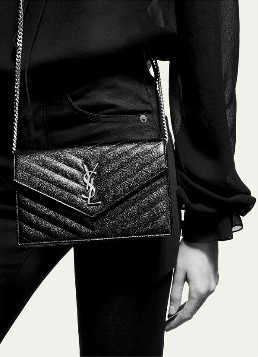 Saint Laurent Cassandre portemonnee van quilted kalfsleer - detail 2 zwart