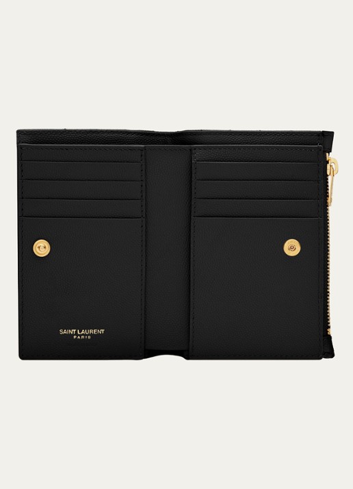 Saint Laurent Cassandre portemonnee van quilted kalfsleer - detail 2 zwart
