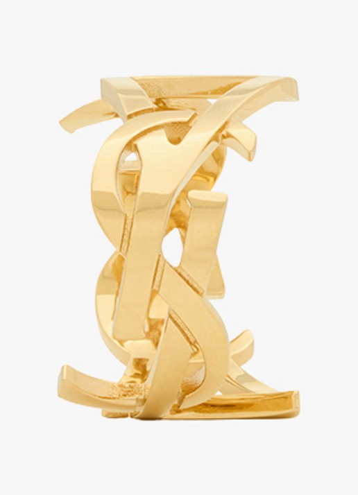 Saint Laurent Cassandre ring met logo - detail 2 goud