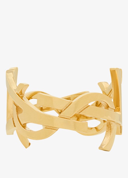 Saint Laurent Cassandre ring met logo - detail 3 goud