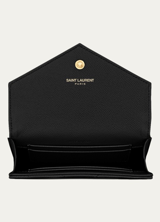 Saint Laurent Cassandre Small portemonnee van kalfsleer - detail 3 zwart