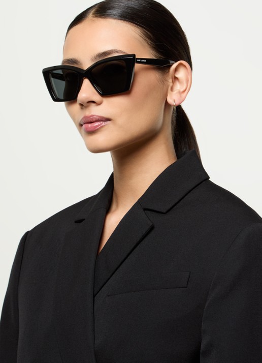Saint Laurent Cat Eye zonnebril SL 657 - voorkant 2 zwart