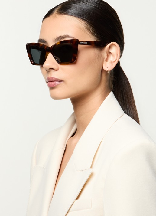 Saint Laurent Cat Eye zonnebril SL 657 - voorkant 2 kastanjebruin