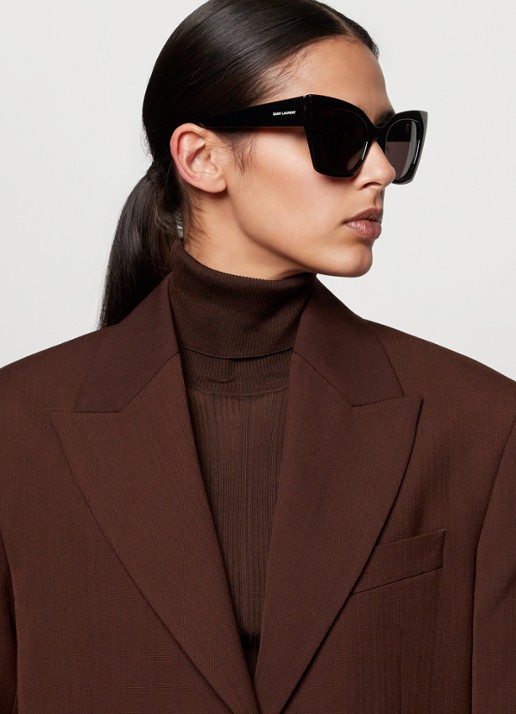 Saint Laurent Cat Eye zonnebril SL552 - voorkant 2 zwart