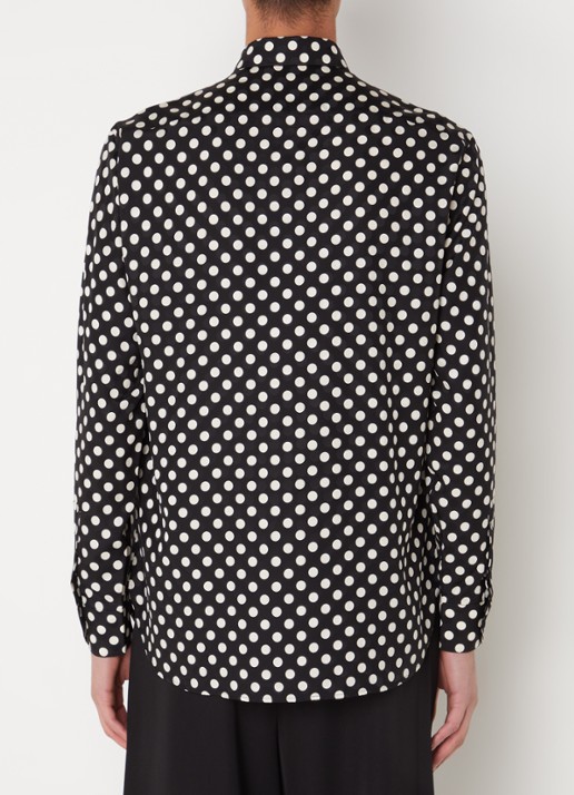 Saint Laurent Chemise regular fit overhemd van zijde met stippenprint  - achterkant 5 zwart