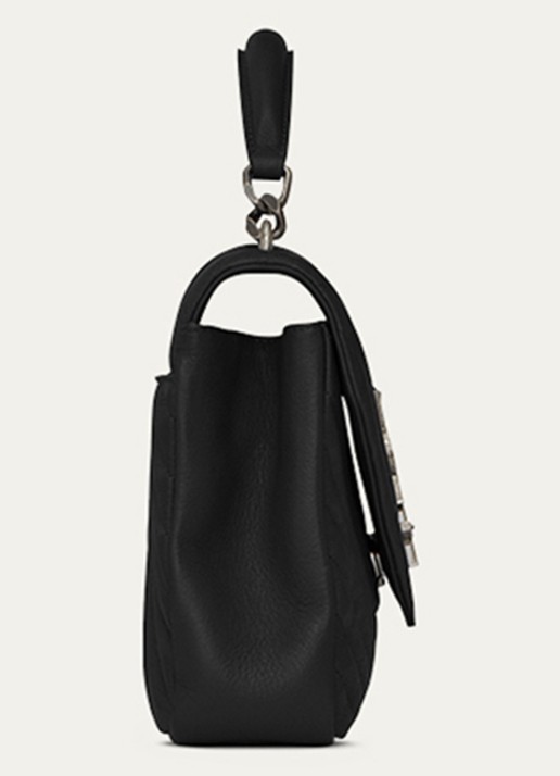 Saint Laurent College Medium crossbodytas van kalfsleer - detail 4 zwart
