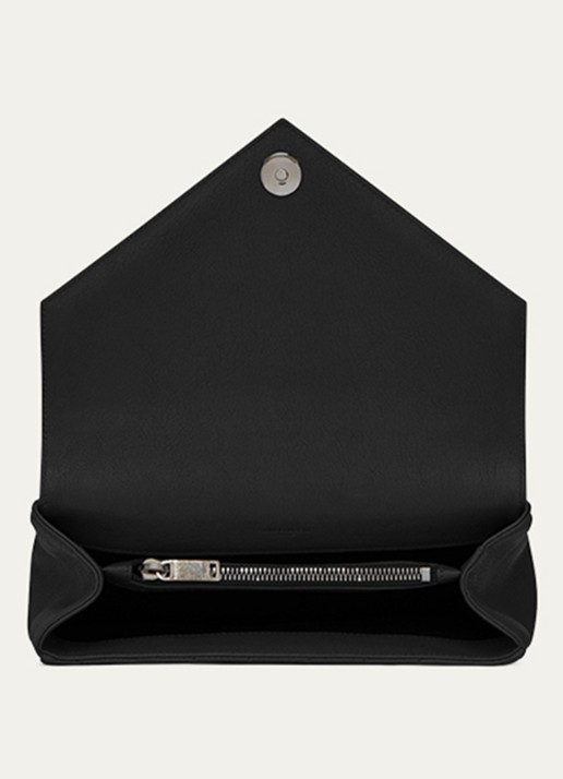 Saint Laurent College Medium crossbodytas van kalfsleer - detail 6 zwart