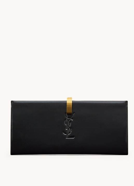 Saint Laurent Daria clutch van kalfsleer - voorkant zwart
