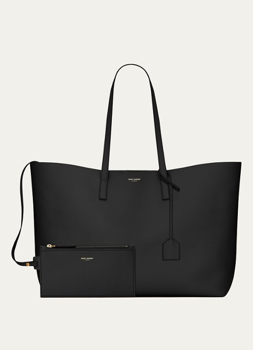 Saint Laurent East/West handtas van kalfsleer - achterkant zwart