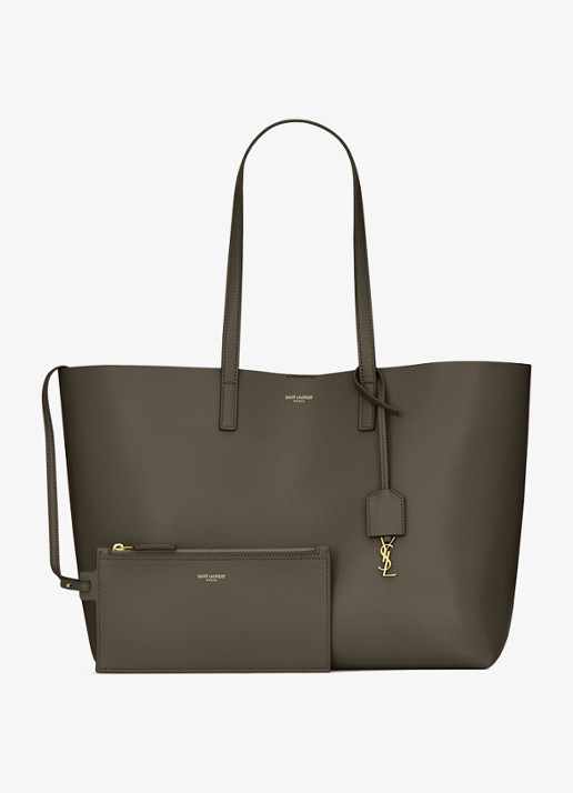 Saint Laurent East/West shopper van kalfsleer - detail 2 donkergrijs