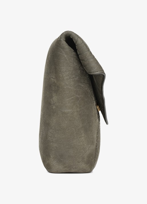 Saint Laurent Envelope Large clutch van lamsleer - detail 3 grijs