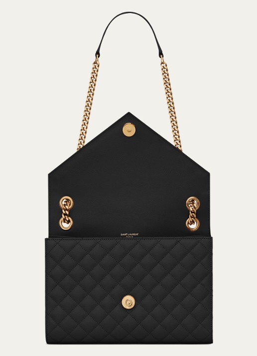 Saint Laurent Envelope Medium schoudertas van kalfsleer - detail 5 zwart